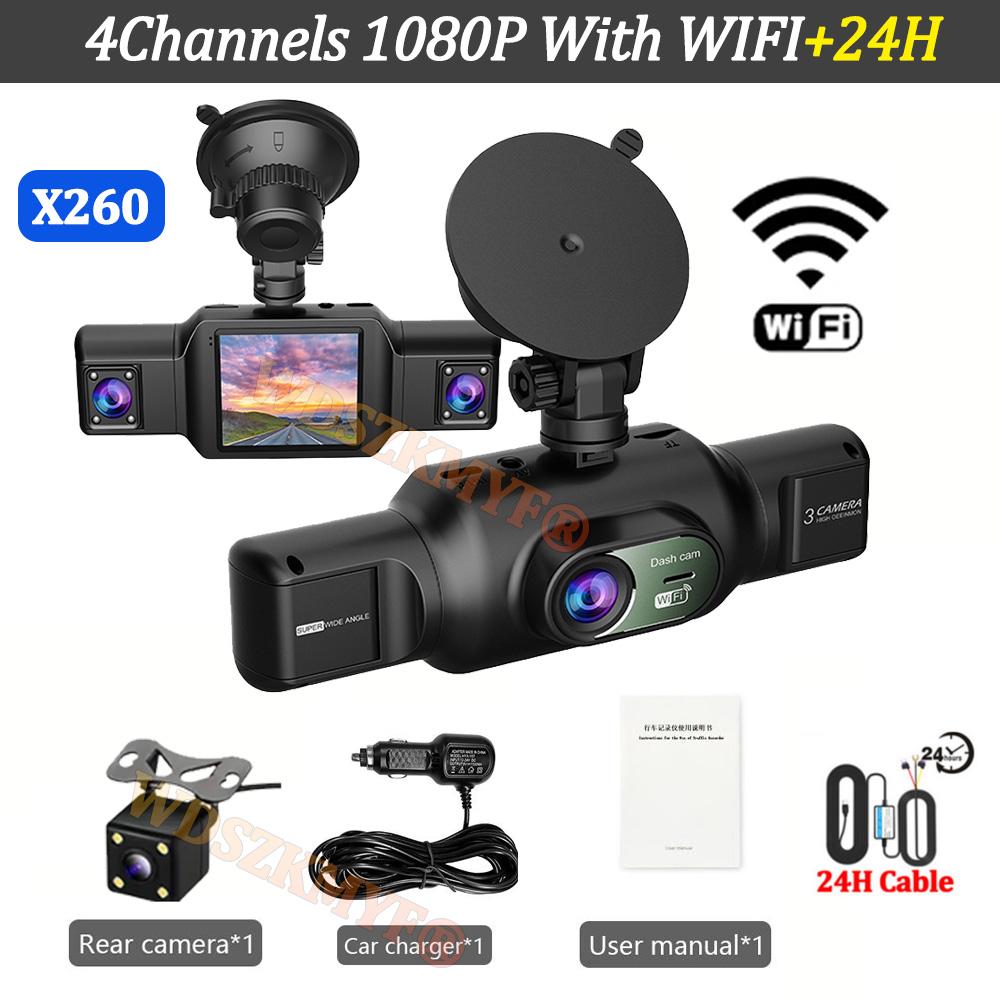 New 4 Lens 360 Degrees Dash Cam Auto WIFI Car DVR 1080P Video Recorder Rear View Camera 24H Parking Monitor Car Assecories