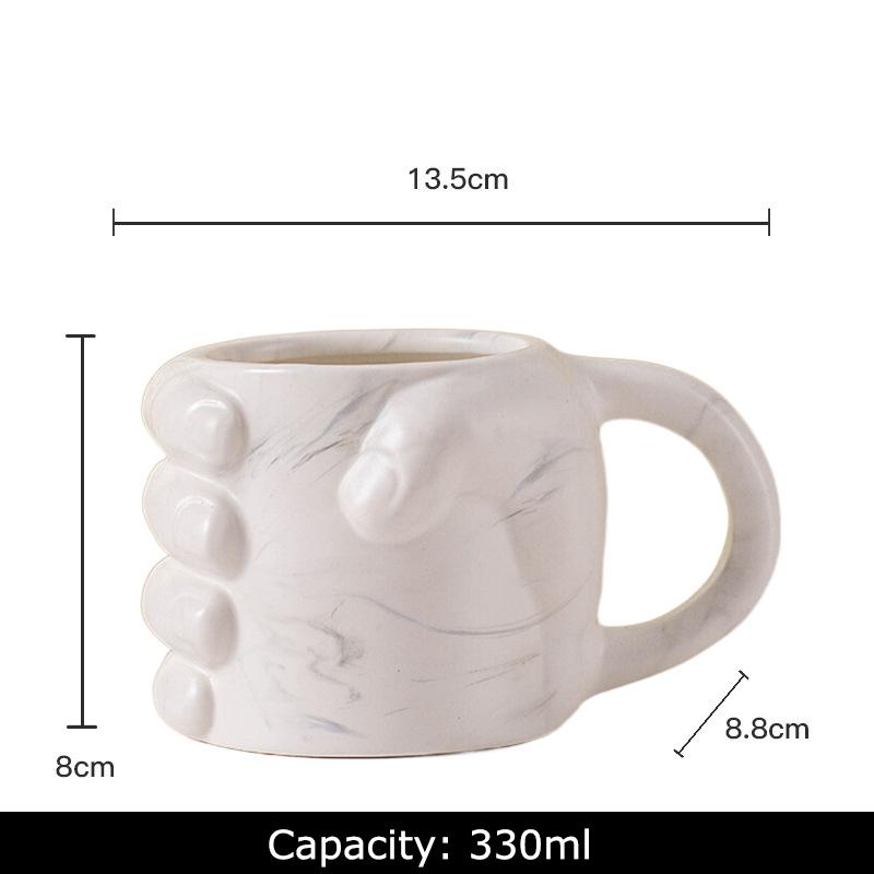 Clench Fist Shaped Porcelain Mugs Water Cup Human Body Art Coffee Mug Dining Table Afternoon Tea Teacup Fruits Juice Cup