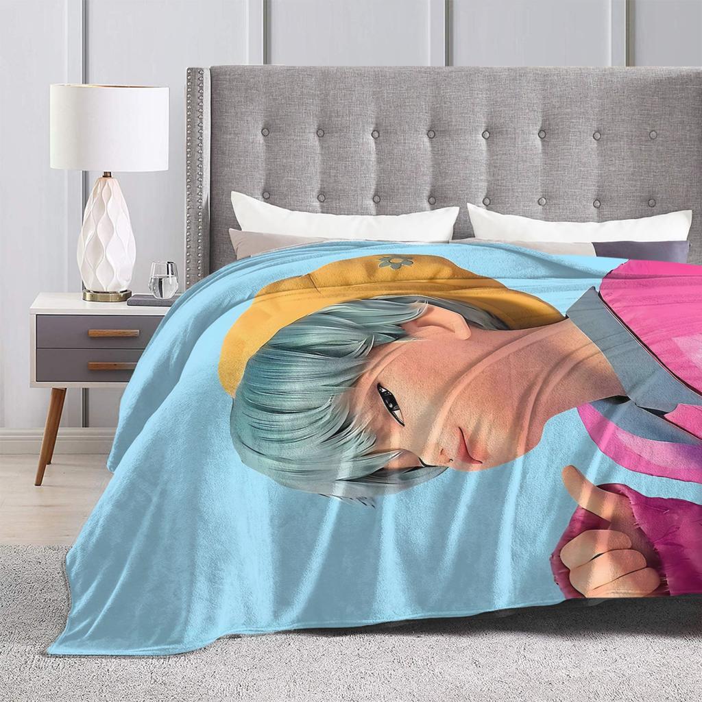 BABY Saja Boys Kpop Demon Hunters Game Plush Blankets Boy Girl Flannel Bedding Throws For Living Room Warm Soft Custom Bedspread