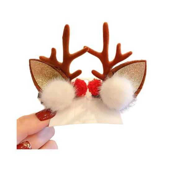 1 pár vánočních sponek do vlasů Slavnostní styly Sob Vánoční strom Sněhulák Santa Claus Plyšové Flitrová dekorace Sponky do vlasů