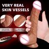 Realistic Feeling Soft Dildo Vibrator pro ženy Obrovský velký elektrický teleskopický penis Ženy Masturbace Orální sexuální hračky pro ženy