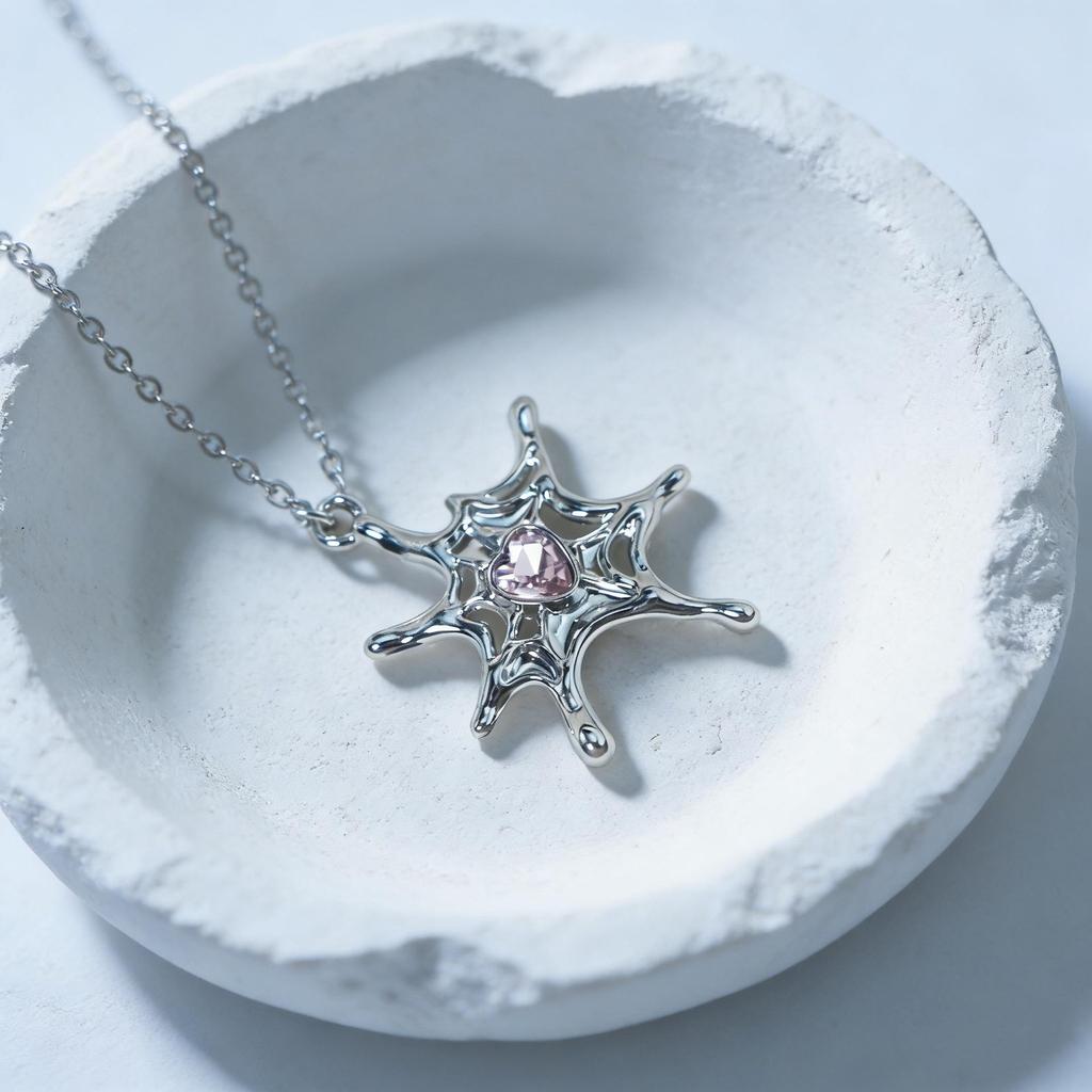 Niche Spider Web Zircon Necklace - Trendy, Cool, Versatile Jewelry for Women