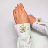 2 pièces Couvre-boutons de chemise Boutons floraux Clip de couture invisible Chemises décoratives Robes Clips de boutons mode Accessoire vestimentaire