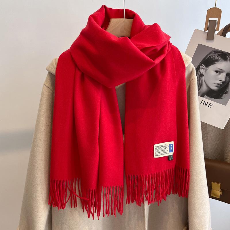 Big celebrity imitation cashmere scarf winter women's versatile shawl natal red scarf gift