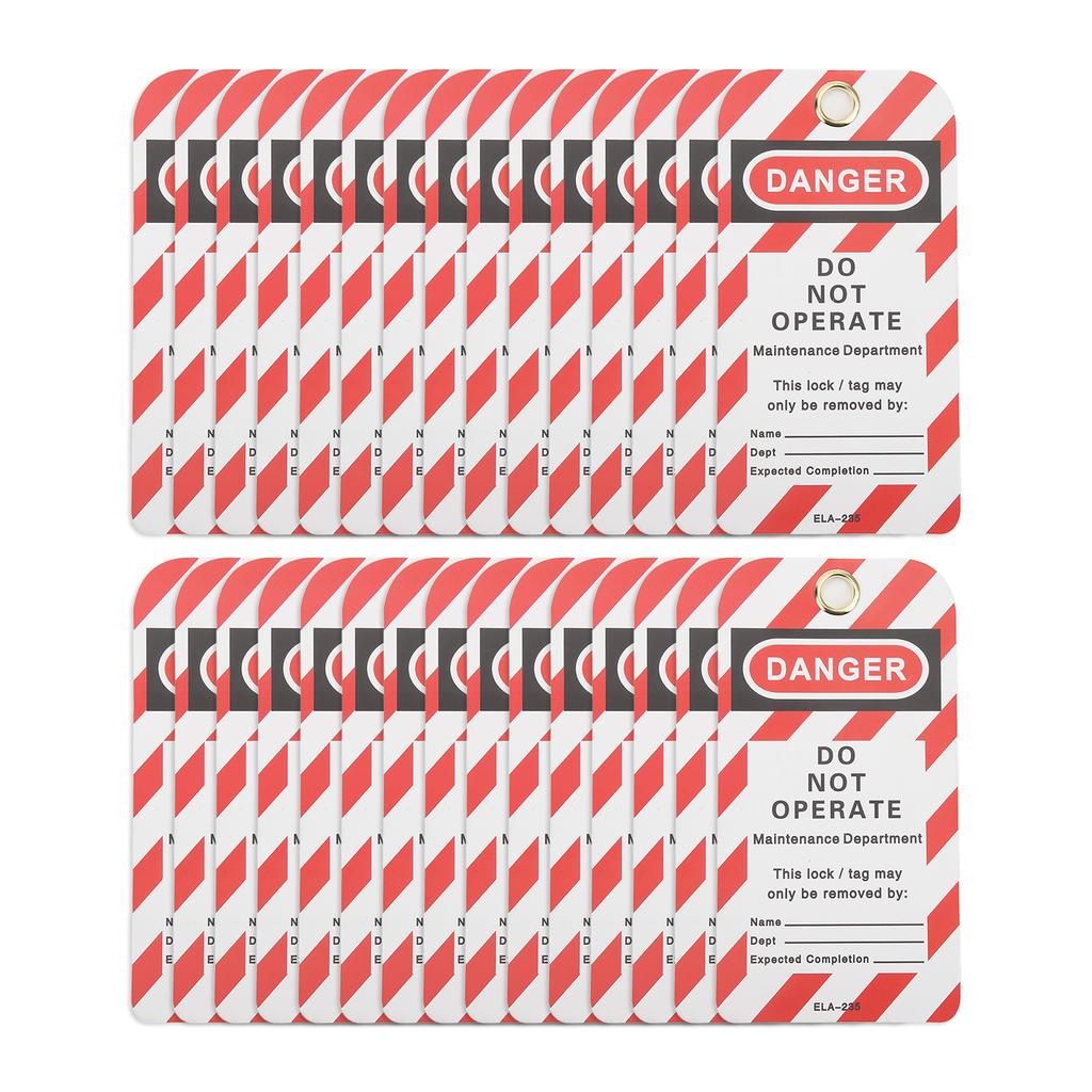 30PCS Lockout Tag Rewritable Danger Do Not Operate Safety Warning Reusable for Industry Chemistry