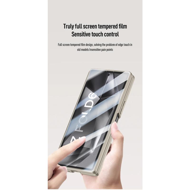 Hard PC Hinge Protection Phone Cover for Samsung Galaxy Z Fold 6 Case with Screen Protector Bracket