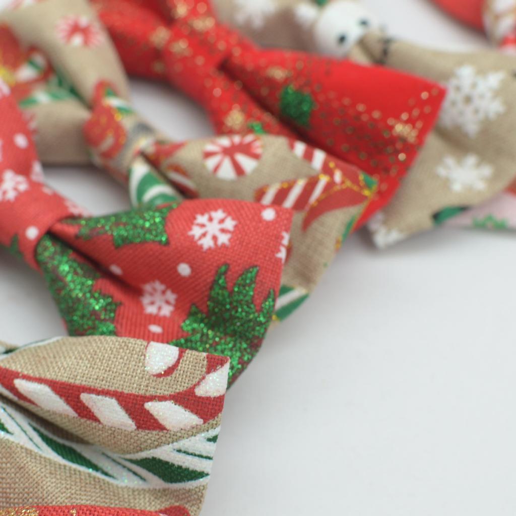 50pcs/lot Christmas Pet Bow Kitten Puppy Collar Flower Wearable Xmas Bow Ties for Dogs Cat Accessories