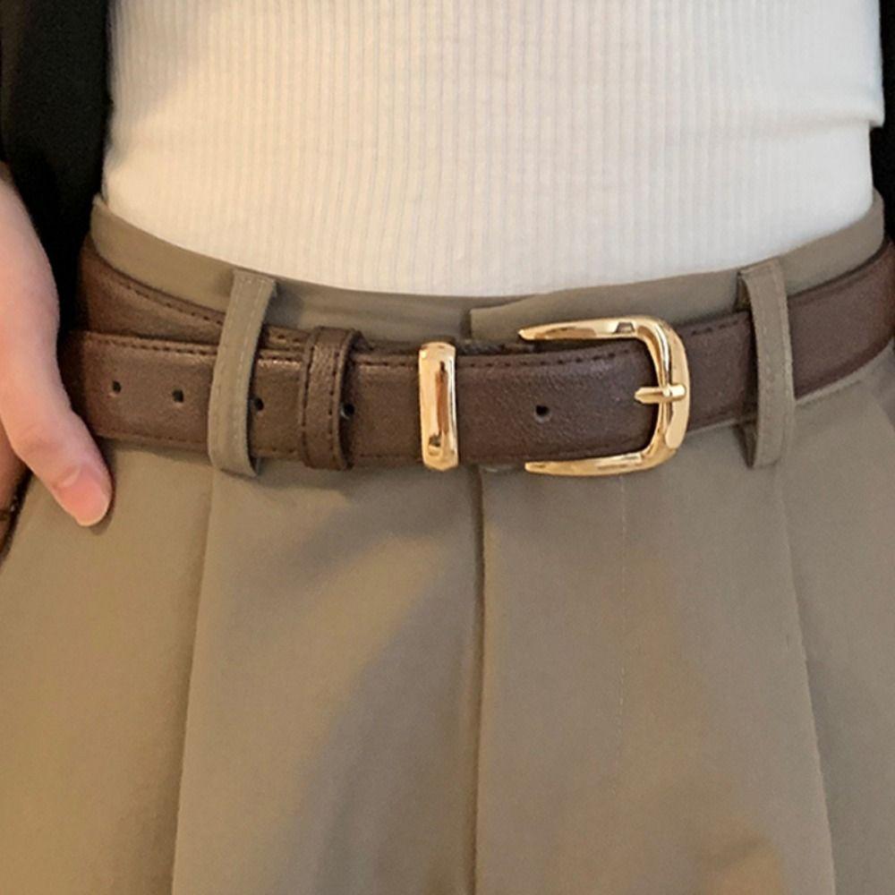 Women Pin Buckle Waistband Fashion Trouser Dress Belts Waist Decoration Thin Waist Strap