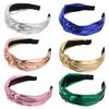 Fabric Headband Cross-border Wide-brimmed Fashionable Laser Knotted Headband for Washing Face and Going Out Solid Color Headband