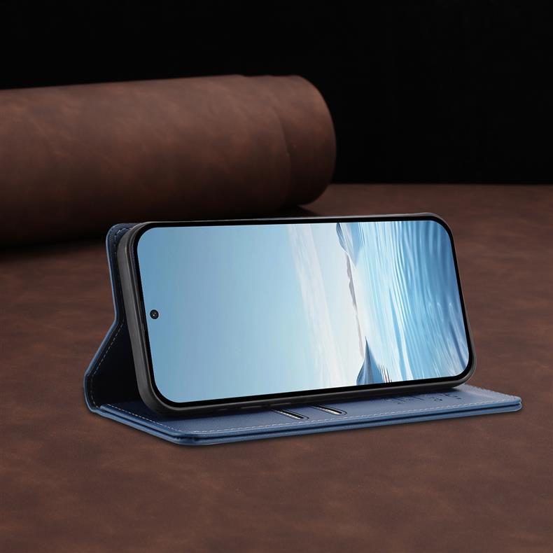 Suitable for Samsung S26 Edge phone case with leather texture, strong magnetic attraction, flip cover, S25 FE dual card slot protective case