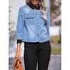 2026 Korean-European Women's Light Blue Single-Breasted Denim Jacket