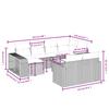 11-teiliges Gartensofa-Set mit Polstern braunes Polyrattan