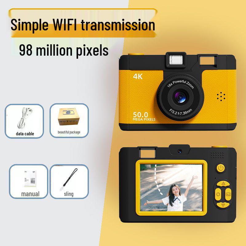 9800W Retro Digitalkamera mit Dual-Objektiv: HD-Foto & Video für Studenten