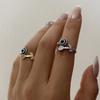 Lucky Blue Evil Eye Open Rings for Women Light Luxury Shiny Cubic Zirconia Copper Rings Trendy Wedding Aesthetic Jewelry Gifts