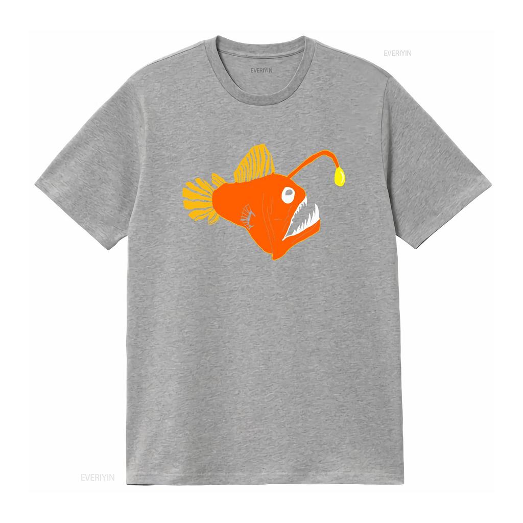 Anglerfish Deep Sea Creatures Angler Fish Monster T Shirt Vintage Designer Clothes Stretched Casual Unisex Fashion