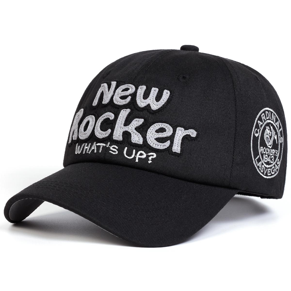 

Fashionable NEW ROCKER Embroidery Baseball Cap Men and Women Hat Outdoor Leisure Sports Hats Hip Hop Caps чорний