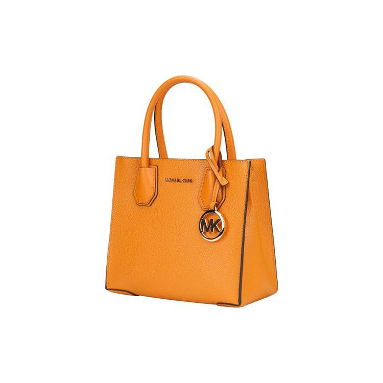 Michael Kors MK Mercer Solid Letter Logo Vintage Litchi Pattern Leather Accordion Shoulder Crossbody Tote Bag Medium Women Bags 35S1GM9M2L-HONEYCOMB