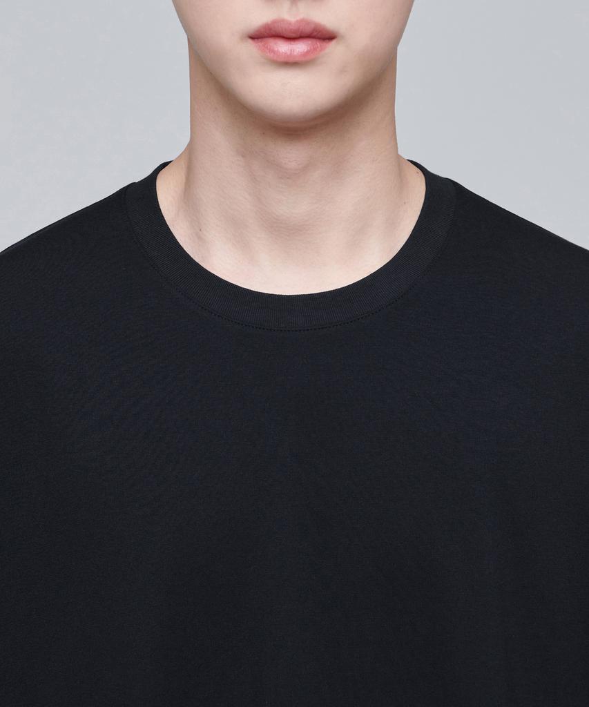 MUSINSA STANDARD Ponte Dolman Sleeve Oversized T-Shirt [Black]