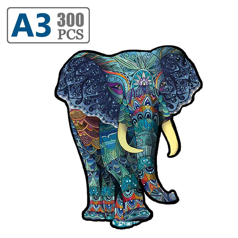 Elefant colorat, iepure, fluture, puzzle din lemn, puzzle 3D personalizat, cadou pentru adulți pentru copii, set de tablă, jucărie, joc de bricolaj