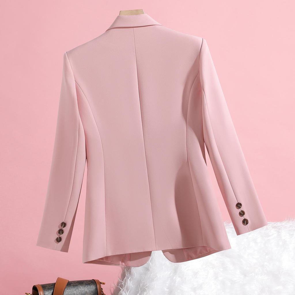 2025 Women's Slim Fit Pink Blazer: Fashionable, Age-Reducing One-Button Professional Suit for Autumn
