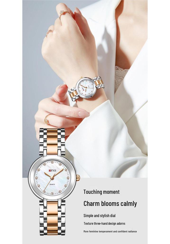 OFNS Women's Waterproof Rhinestone Luxury Quartz Watch with Roman Numerals