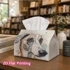 1pc, 2D Flat Printing, Tissue Box Watercolor Dog Portrait Pattern Printed Tissue Box, Suitable for Home Gatherings, Car Decoration, Decorative Tissue