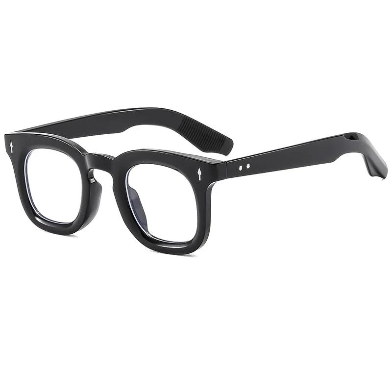 Retro Square Sunglasses Women Rivets Gray Shades UV400 Fashion Men Clear Lens Glasses Frame