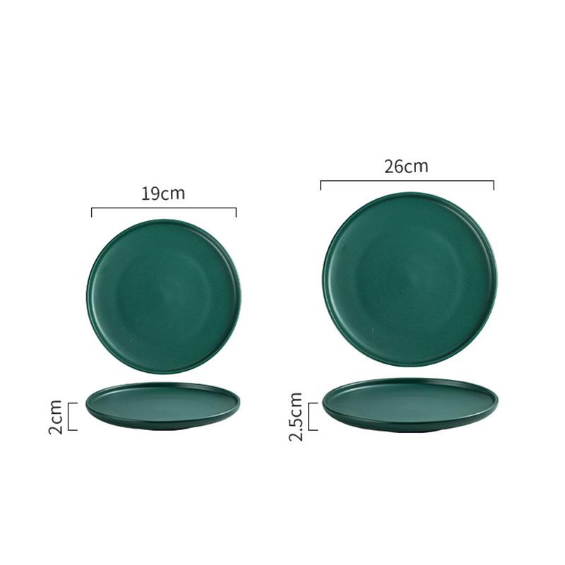 Talerz ceramiczny do steków 10 cali Czarny Jedzenie zachodnie Owoce Makaron Płaski Talerz Domowy Okrągły Deser Sałatka Dania śniadaniowe Zastawa stołowa