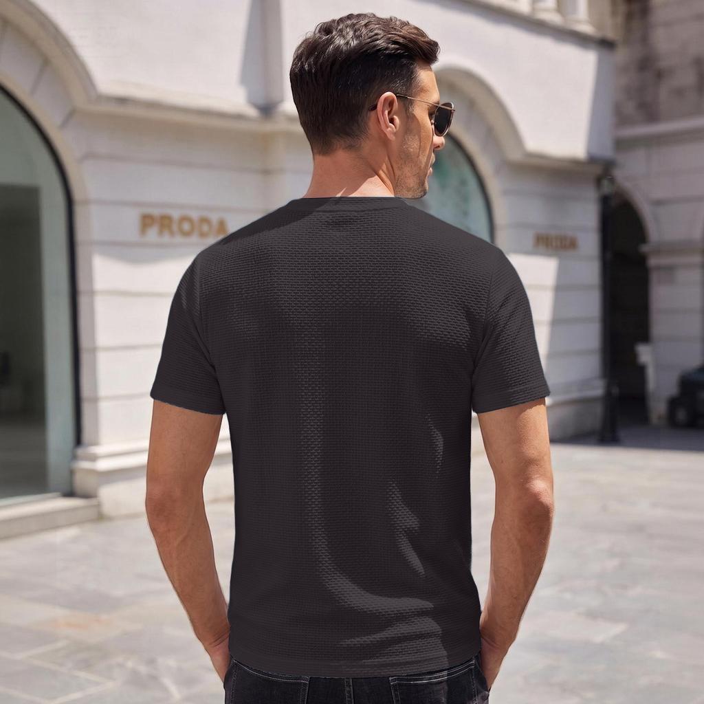 Mesh Ice Silk T-shirt Men's Short Sleeved Round Neck Half Sleeved Men's Base Shirt Men's T-shirt Quick Drying