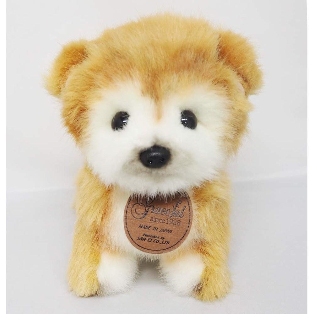 Sanei Graceful Puppy Series Akita Dog Standing Plush Toy 17cm Japan-made