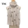 Sun Protection Headscarf for Summer Lightweight Scarf Women, Cute Bee Pattern Neck Scarf, Polyester Daily Commuting Soft Long Thin Shawl Wrap