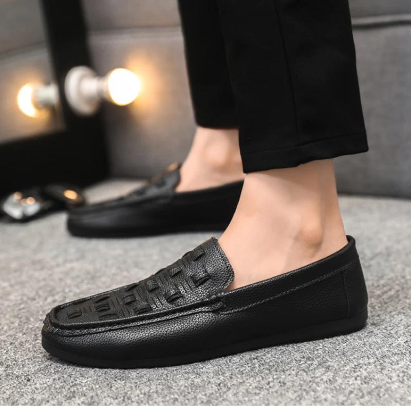 Pánské Mokasíny Jednoduché Pánské Baleríny Měkké Nazouvací Pánské Kožené Mokasíny Pohodlné Prodyšné Pánské Ležérní Boty Zapatillas De Hombre