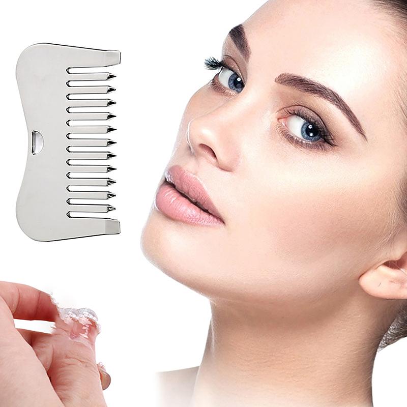 

Массажер Gua Sha из нержавеющей стали, скребок для ухода за кожей лица, массажная расческа для головы