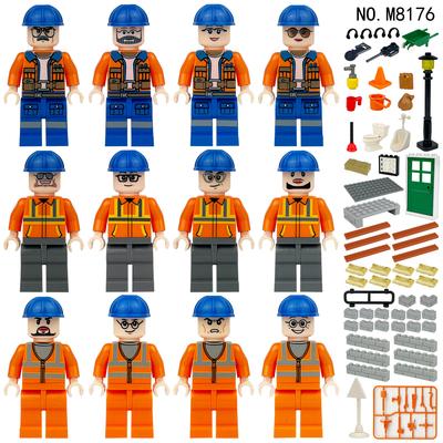 Urban Series Construction Workers' Construction Team Professional Minifigures Building Block Toys