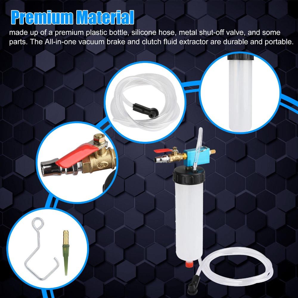 1/4in Air Quick Plug Vacuum Fluid Extractor 300ml Clutch Fluid Bleeder  Car Maintenance