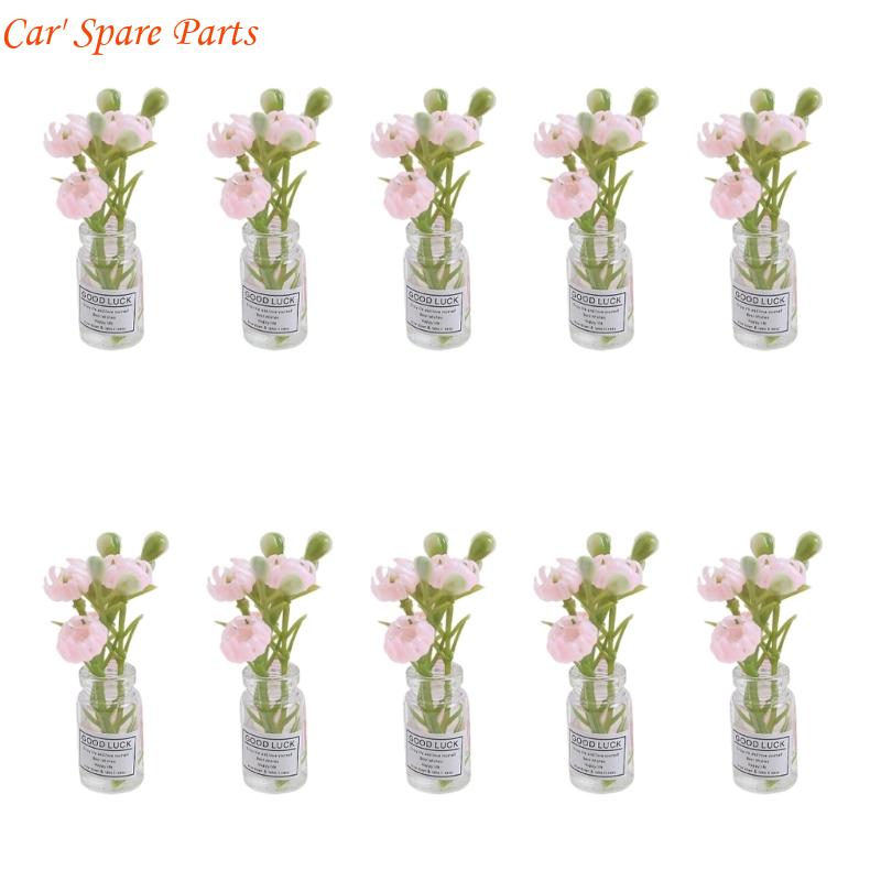 Y4UA Miniature Potted Flowers Ornament Car Dashboard Center Console Mount Greenery Decoration Glow Small Figurines Decors