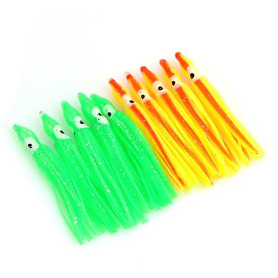 10 szt. Przynęta ośmiornica wielokolorowa sztuczne akcesoria wędkarskie świecąca przynęta pływająca na zewnątrz