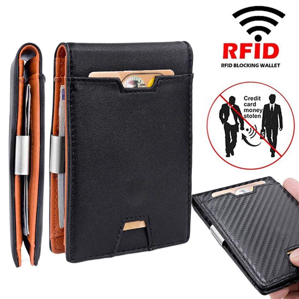 

Натуральная кожа ID держатель для кредитных карт RFID блокировка тонкий маленький кошелек мужской тонкий кошелек для женщин и мужчин