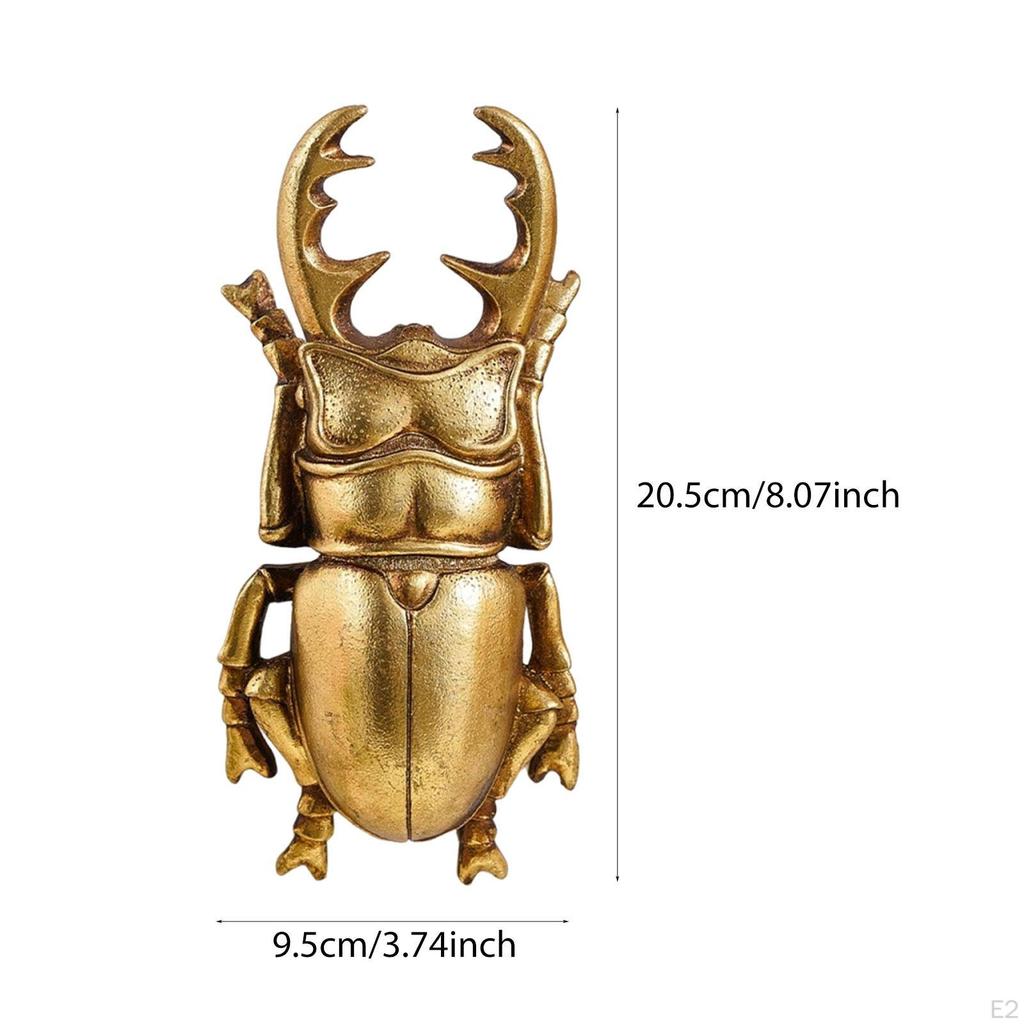 Beetles Figurine Ornament Gold Resin Stag Decor Home Decoration Craft Creative Animal
