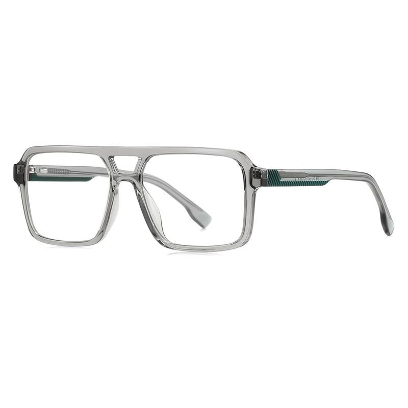 

Men s Luxury Reading Glasses TR90 Anti Blue Light Large Square Grey Eyeglasses Double beam Close-up Prescription Glasses 0