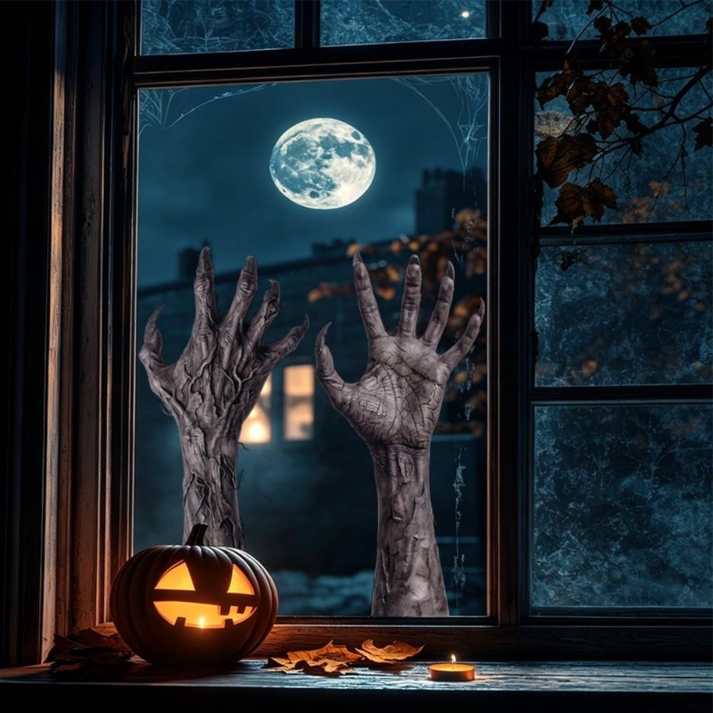 Bloodstained Handprint Scary Ghost Window Sticker Spooky Party Door Stickers Window Decoration