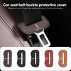 Leather Car Seat Belt Adjustable Anti-Scratch Protector Buckle For Lincoln Aviator Navigator Continental Nautilus Flyer Corsair