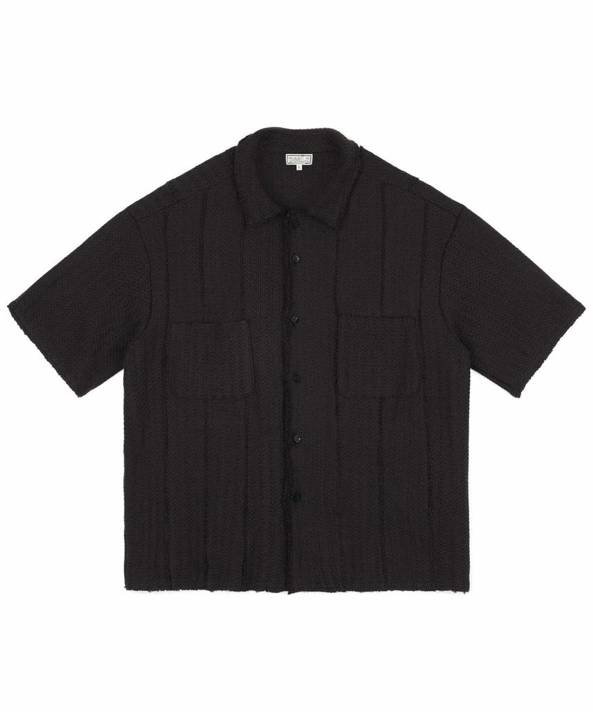 Pealp Low-Cut Collared Half Cardigan 50 (Black)