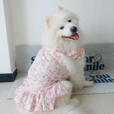Large Dog Floral Dress Spring Summer Dog Breathable Clothes for Medium Big Dogs Soft Pet Costume Puppy Clothes  Pet Clothes