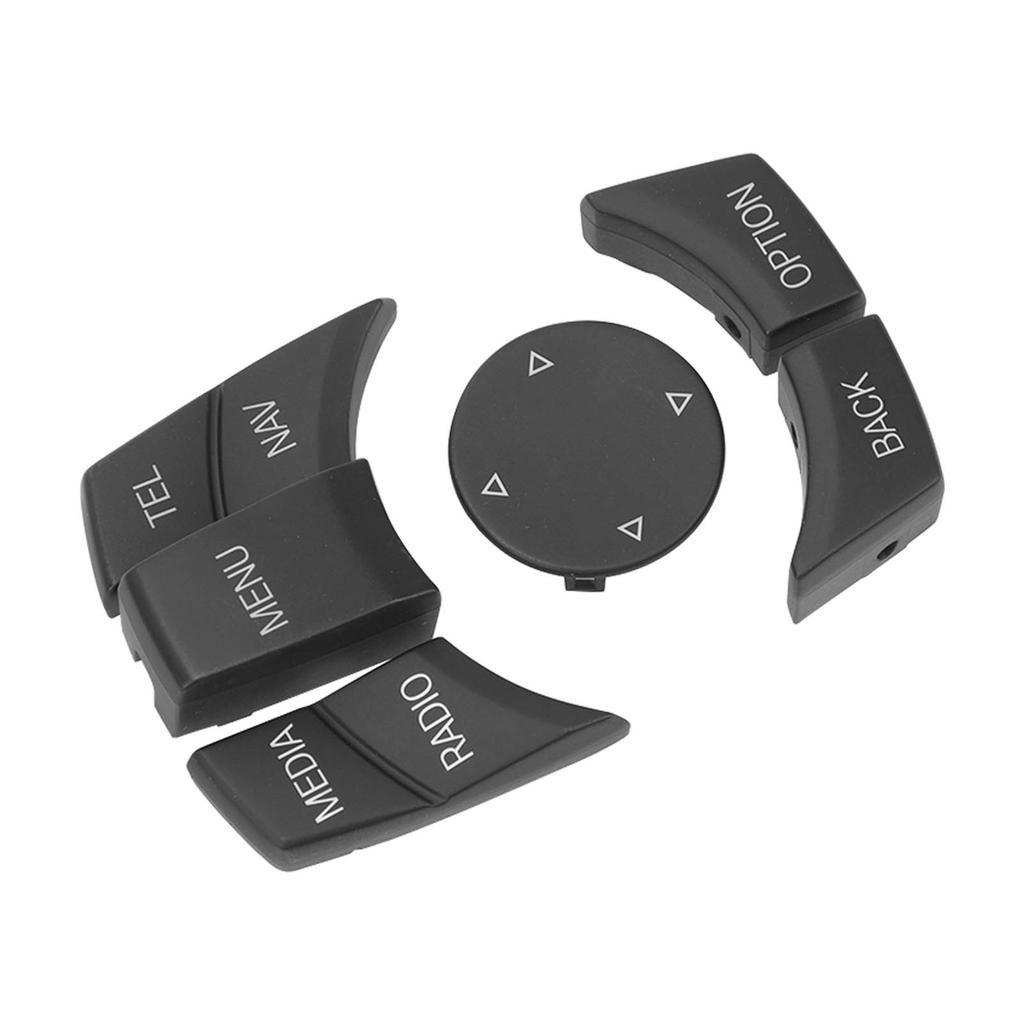 6 ცალი მანქანის მულტიმედიური მართვის ღილაკი, დახვეწილი, კომფორტული შეხების ღილაკის საფარი, თავსებადი 1 3 5 6 სერიის მოდელებთან, მქრქალი შავი