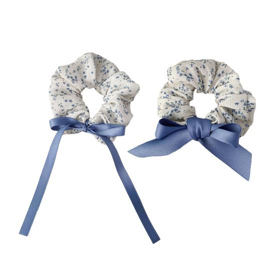 Hair Rope Fluffy Hair Volume Booster Widened Pleated Design Satin Bow Ribbon Hair Tie Pastoral Style Hair Accessory