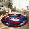 Czech Republic Football Printed Round Crystal Velvet Rug Soft Non Slip Floor Carpet For Bedroom Holiday Gift