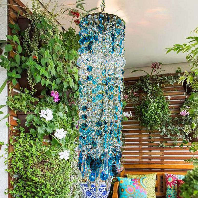 Chandelier Wind Chimes Coating Crystal Prisms Hanging Suncatcher Rainbow Chaser Window Curtains Pendant Home Garden Decor Gifts