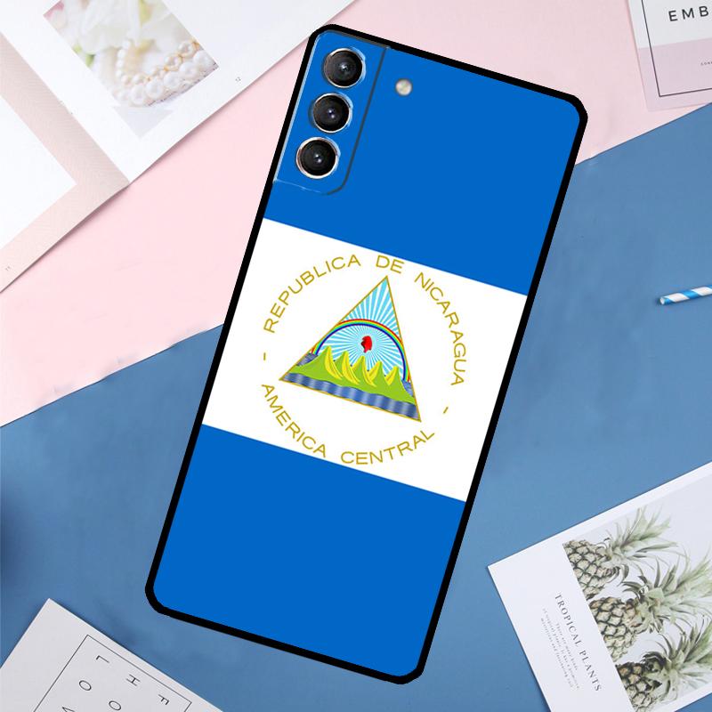 Nicaragua Flag Case For Samsung Galaxy S24 S22 S23 Ultra Note 20 S9 S10 Note 10 Plus S20 FE S21 FE Cover