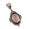 Natural Smoky Quartz 925 Solid Sterling Silver TwoTone Gift Pendant 1.50" s9W34